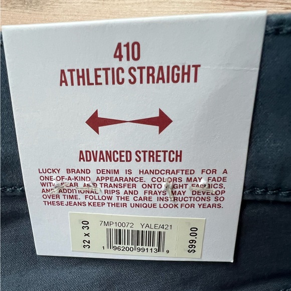 NWT Lucky Brand Men's Dark Blue Slim Straight Jeans. 410 Athletic Straight - Picture 5 of 9